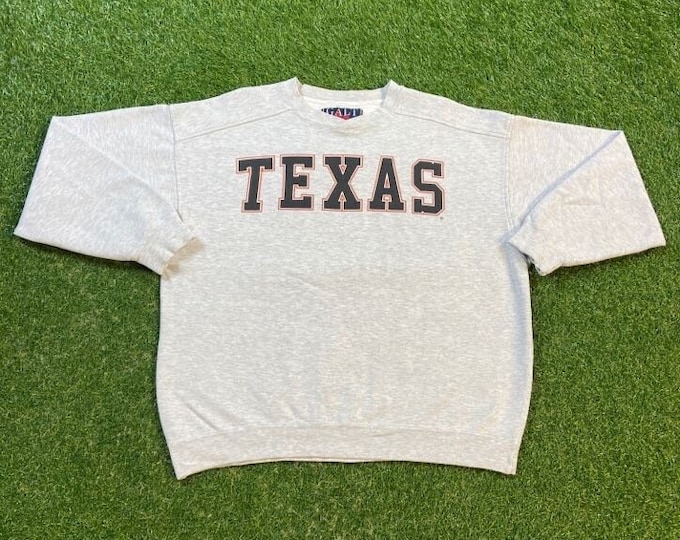 Vintage University of Texas Longhorns Crewneck Sweatshirt Size Large L Austin Texas NCAA College Football 1990s 90s Pull Over Oversized