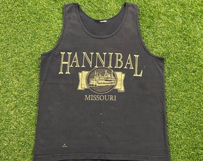 Vintage Hannibal Missouri Tank Top Shirt Tee Size Small S St Louis City 1990s 90s