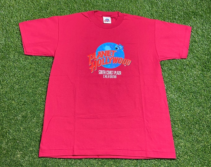 Vintage Planet Hollywood T Shirt Tee Size Large L Disneyland Walt Disney World Magic Kingdom WDW South Coast Plaza California 1990s 90s