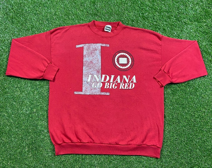 Vintage University of Indiana Crewneck Sweatshirt Tultex Made USA Size 3X NCAA College Basketball Hoosiers IU Pull Over 1990s