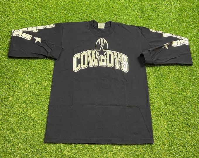 Vintage Dallas Cowboys Long Sleeve Shirt Size Large L NFL Football Aikman Texas 1990s 90s