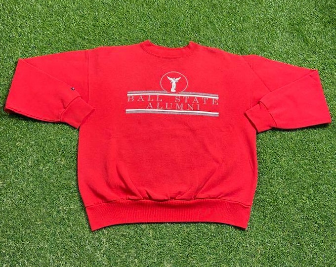 Vintage Ball State Alumni Crewneck Sweatshirt Made USA Size Xtra Large XL University IU Indiana Pull Over Oversized 1990s 90s