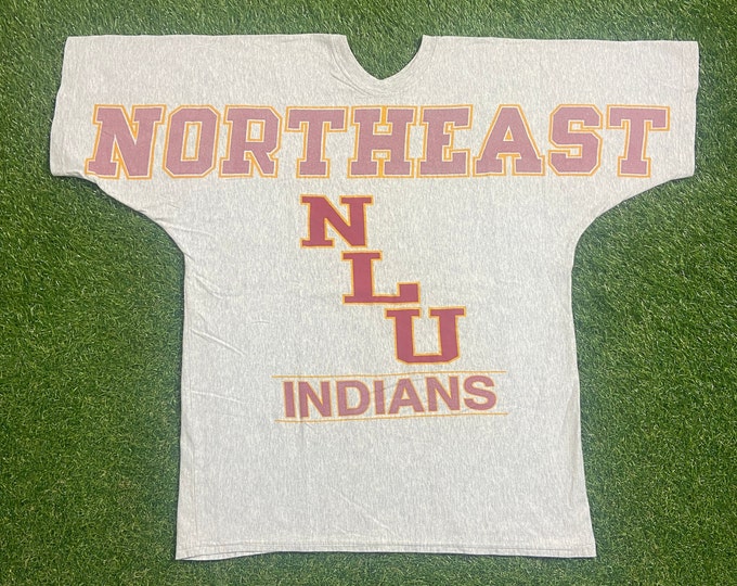 Vintage Northeast Louisiana University Indians T Shirt Tee Size Xtra Large XL NLU NCAA College Football 1990s 90s