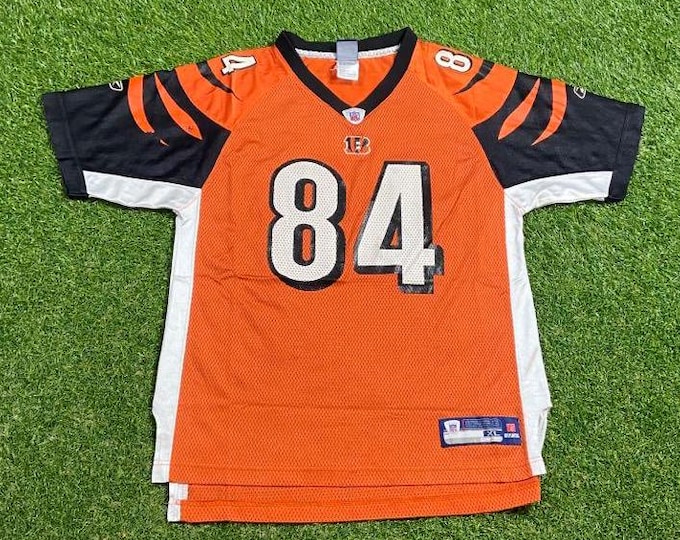 Vintage Cincinnati Bengals TJ Houshmanzadeh #84 Jersey Reebok Size Youth XL NFL Football Ohio Cleveland Authentic 00s