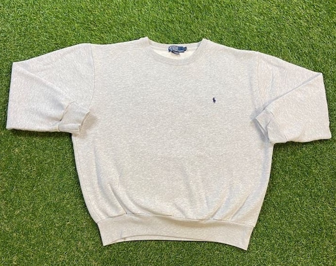 Vintage Polo Ralph Lauren Crewneck Sweatshirt Quality 90s Size Large L RL American Apparel Bear Pull Over Oversized Comfy Warm