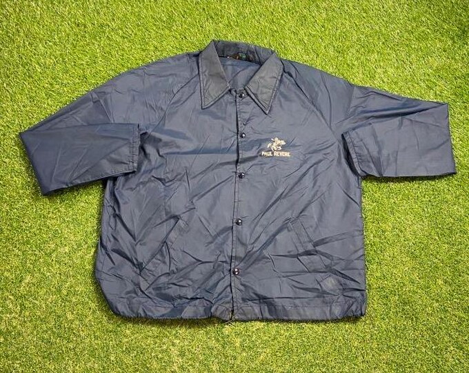 Vintage Paul Revere Windbreaker Jacket Size Xtra Large XL American Revolutionary War USA Flag United States of America Stars and Stripes 90s