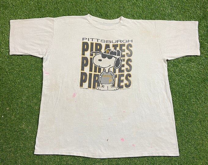Vintage Pittsburg Pirates T Shirt Tee Size 3X MLB Baseball Pennsylvania Clemente Bonds Snoopy Charlie Brown 1980s 80s