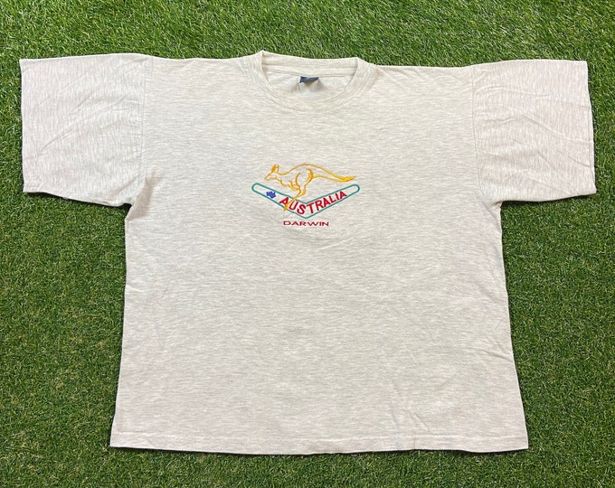 Vintage Darwin Australia T Shirt Tee Kangaroo Size Large L Kakadu National Park Beach Waterfront 1990s 90s