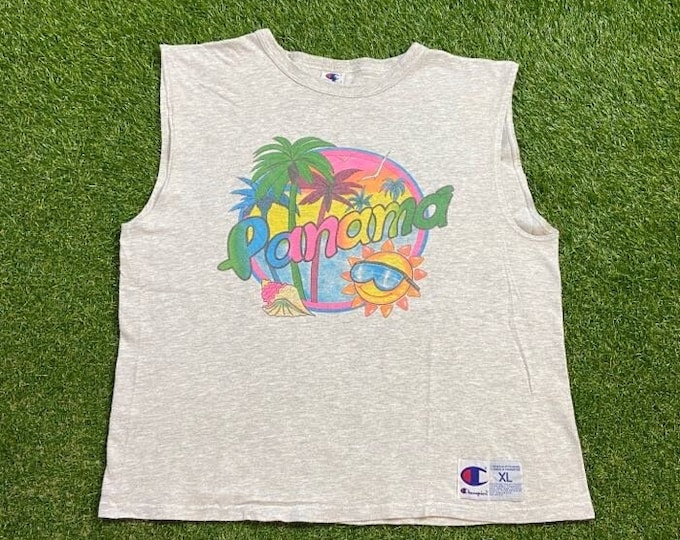 Vintage Panama T Shirt Tee Made USA Size Xtra Large XL San Blas Islands Archipelago Mira Flores Locks Tourist South America VTG 1990s 90s