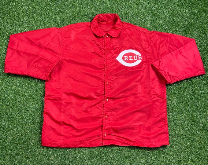 Vintage Cincinnati Reds Jacket Size Xtra Large XL MLB Baseball Ken Griffey Jr Ohio Classic Light Rain Coat 1990s 90s