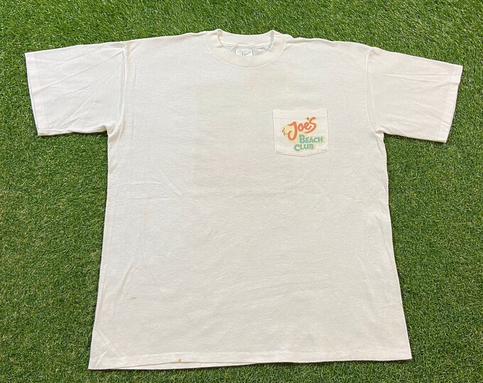 Vintage Joe's Beach Club Camel T Shirt Tee Silkworm Made USA Size Xtra Large XL Smoking Cigarettes Classic Cigars 1990s 90s