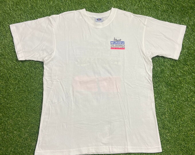 Vintage AJ Hackett Bungy T Shirt Tee AJ Gear Size Xtra Large XL The Original Queenstown New Zealand 1990s 90s