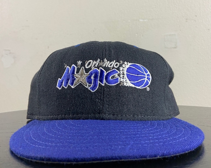 Vintage Orlando Magic Fitted Hat Cap New Era Made USA Size 7 1/4 NBA Basketball Florida Shaq Penny 1990s 90s Rare