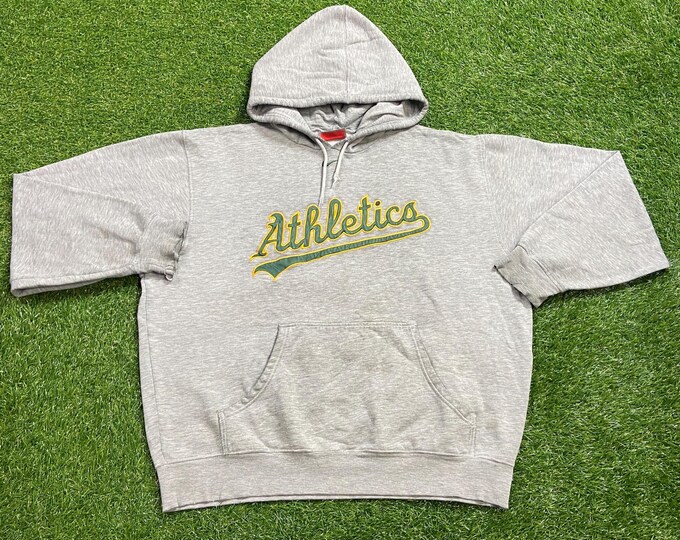 Vintage Oakland A's Hoodie Sweatshirt Nike Size Large L Athletics California MLB Baseball 1990s 90s Pull Over Oversized
