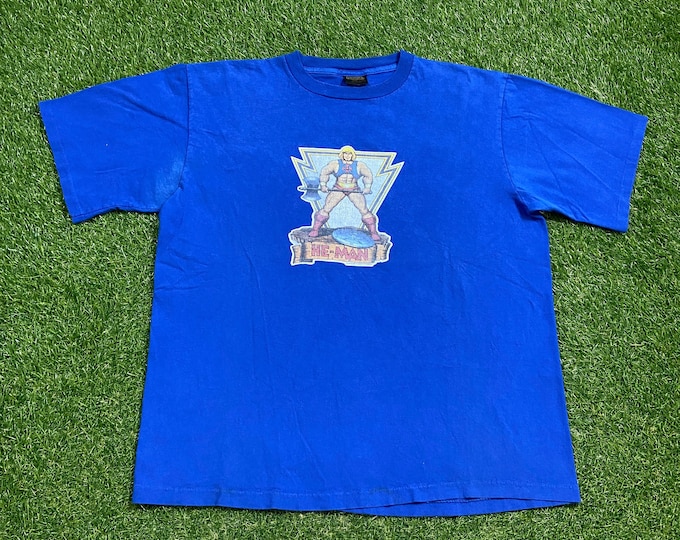 Vintage He Man T Shirt Tee Made USA Size XL Masters of the Universe Classic Cartoon Original Animation Action Adventure Super Hero 1980s 80s