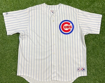 Vintage Chicago Cubs Majestic Blank Jersey Red/White/Blue size XL