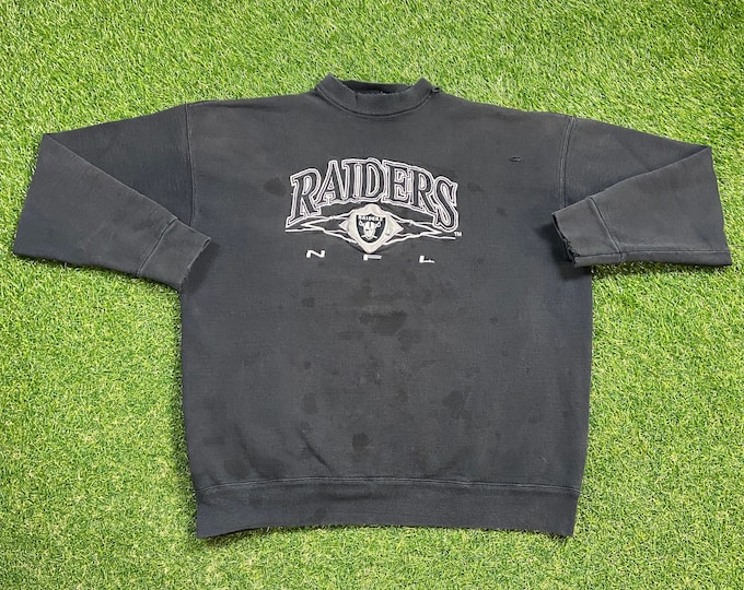Vintage Oakland Raiders Crewneck Sweatshirt Made USA Size Large L NFL Football Los Angeles California Las Vegas NWA 1990s