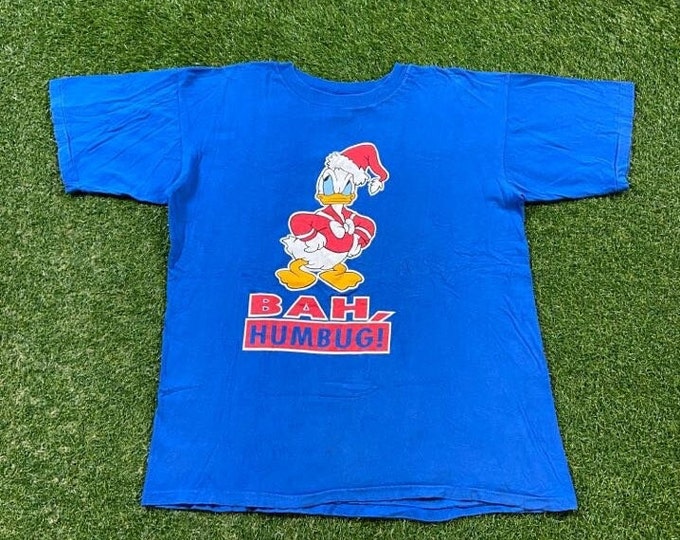 Vintage Donald Duck Christmas T Shirt Tee Size Xtra Large XL Walt Disney World Classic Mickey XMAS Holiday 1990s 90s