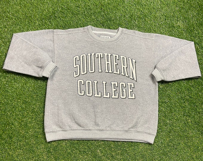 Vintage Sothern College Crewneck Sweatshirt Gear for Sports Size Medium M Quality 1990s Oversized Great Fit Original 90s Pull Over