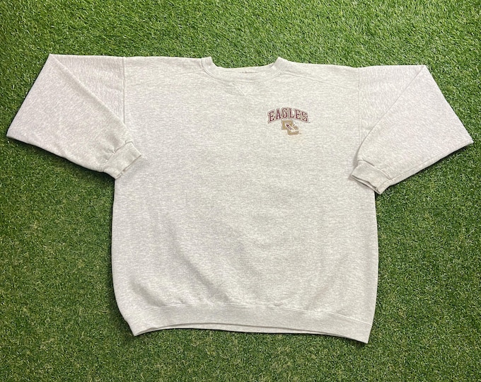 Vintage Boston College Eagles Crewneck Sweatshirt Made USA Large L NCAA College Football Massachusetts New England Classic Oversized 90s