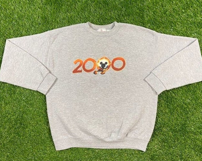 Vintage Mickey Mouse 2000 Crewneck Sweatshirt Walt Disney World Classic Disney Size Small Made USA Oversized Rare WDW