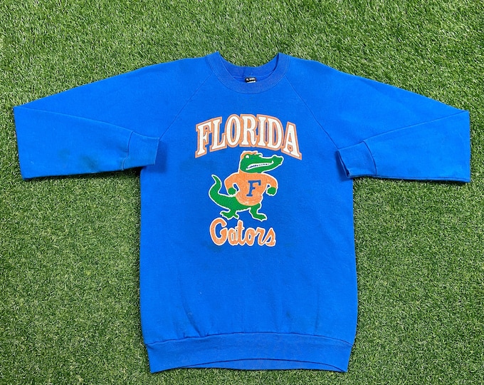 Vintage Gators University of Florida Crewneck Sweatshirt Made USA Size Xtra Large XL Swamp UF Orange Blue Alligator Gainesville Pull Over