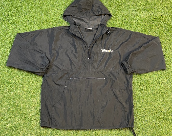 Vintage Microsoft Office 97 Windbreaker Jacket Size Medium M Windows Bill Gates Computer Technology Program Light Rain Coat 1990s 90s