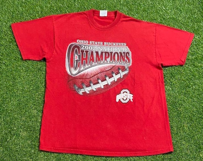Vintage Ohio State University 2002 National Champions T Shirt Tee Size Xtra Large XL Buckeyes Cleveland OSU NCAA College Football 00s
