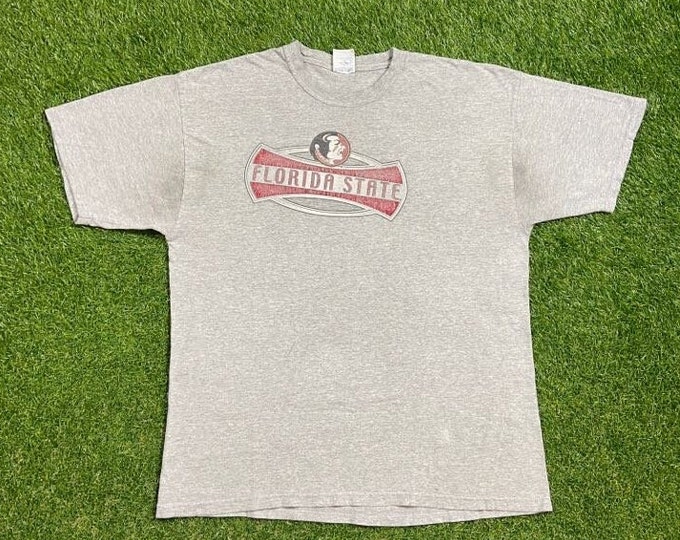 Vintage Florida State University Seminoles T Shirt Tee Jerzees Size Large L NCAA College Football FSU Tallahassee 1990s 90s