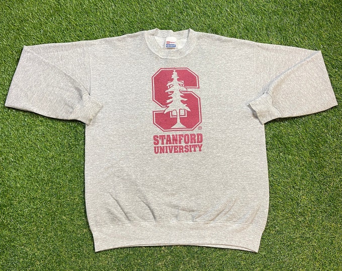 Vintage Stanford University Crewneck Sweatshirt Size Xtra Large XL California NCAA Football Classic College 1990s 90s Pull Over Oversized