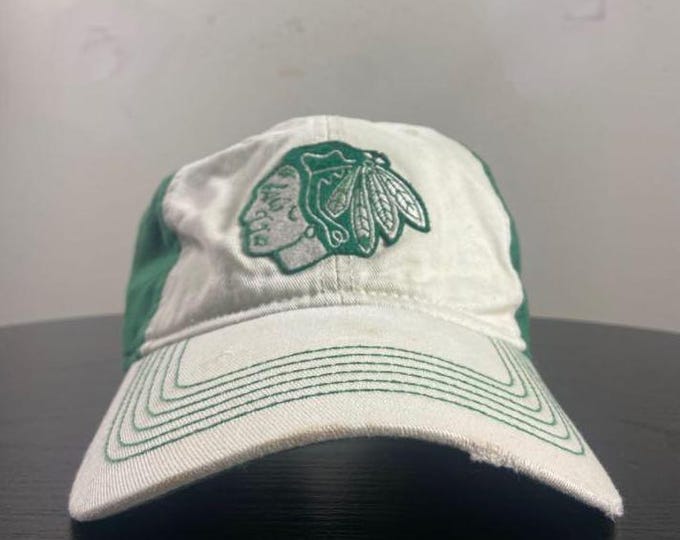 Vintage Chicago Blackhawks Strap Back Reebok OSFA NHL Hockey Classic 1990s 90s Big Logo