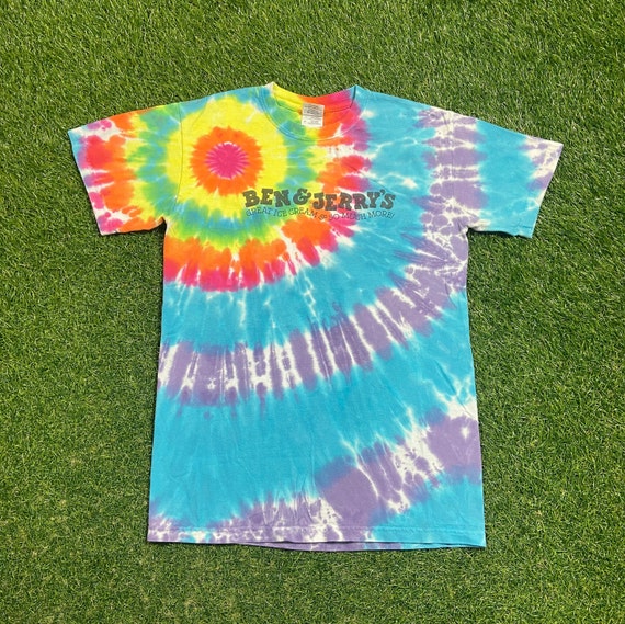 Vintage Ben and Jerry's Tye Dye T Shirt Tee Gildan Size Small S