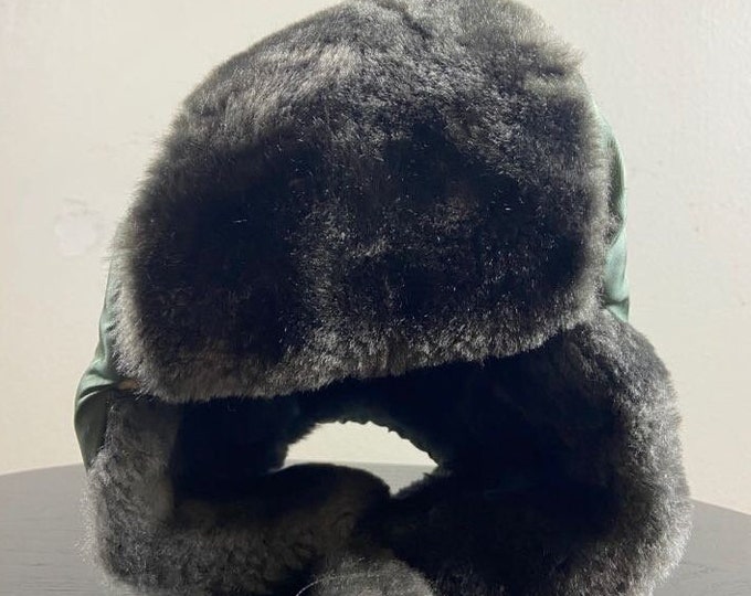 Vintage Russian Aviator Flight Hat Medium Pilot Cap Classic Outdoor Wear Winter 1990s 90s