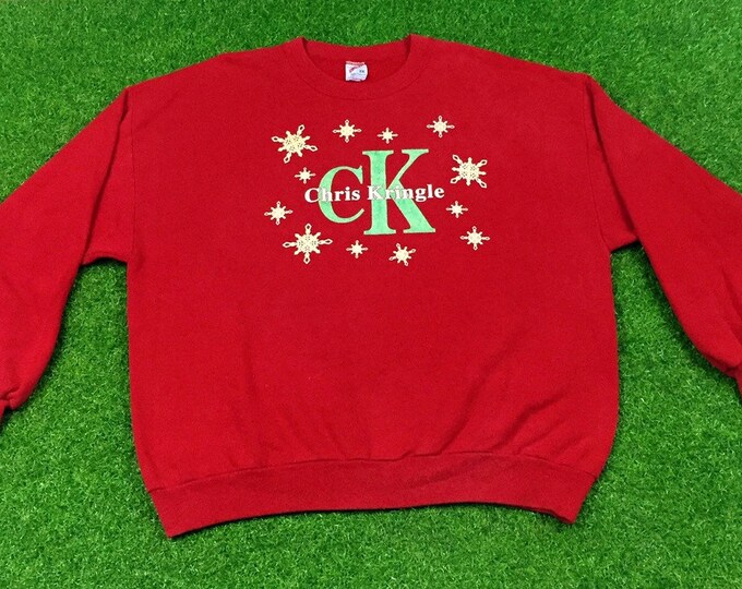 Ugly Christmas Sweater Vintage Tacky Holiday Party Merry Women's Santa Classic Men's 2XL XL Xmas 80s 90s Sweatshirt Calvin Funny