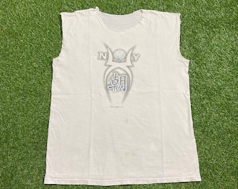 Vintage New York Yankees T Shirt Tee Taille Large L MLB Baseball NYC Bronx Bombers Judge Jeter des années 1990 des années 90