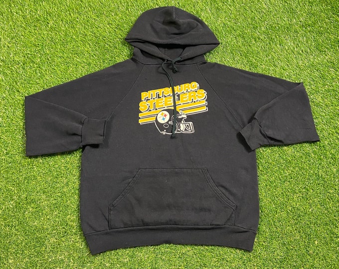 Vintage Pittsburgh Steelers Hoodie Sweatshirt Size Small S NFL Football Pennsylvania 1990s 90s Pull Over Oversized