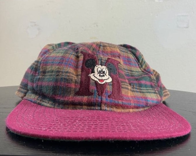 Vintage Mickey Mouse Snapback Hat Cap Made USA OSFA Walt Disney World WDW Disneyland 1990s 90s