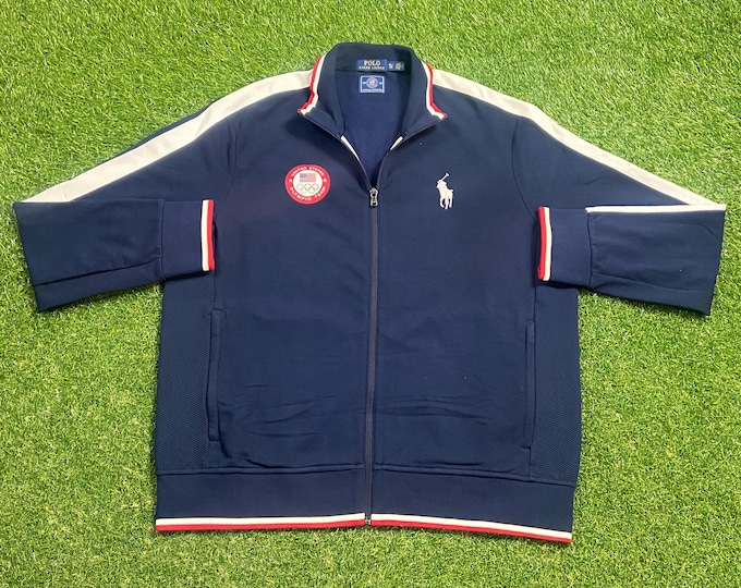 Vintage Team USA Track Jacket Polo Ralph Lauren Size Xtra Large XL Dream Team Olympics Torch Original Classic 00s
