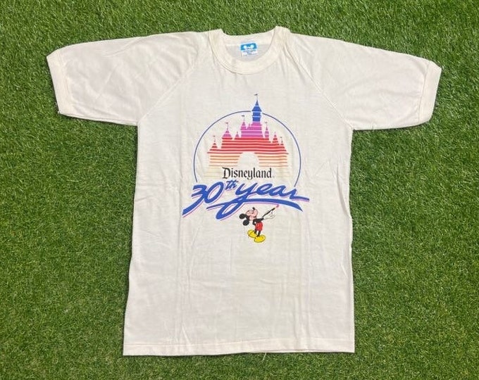 Vintage Disneyland 30th Anniversary T Shirt Tee Made USA Size Small S Mickey Mouse Walt Disney World Magic Kingdom 1990s 90s