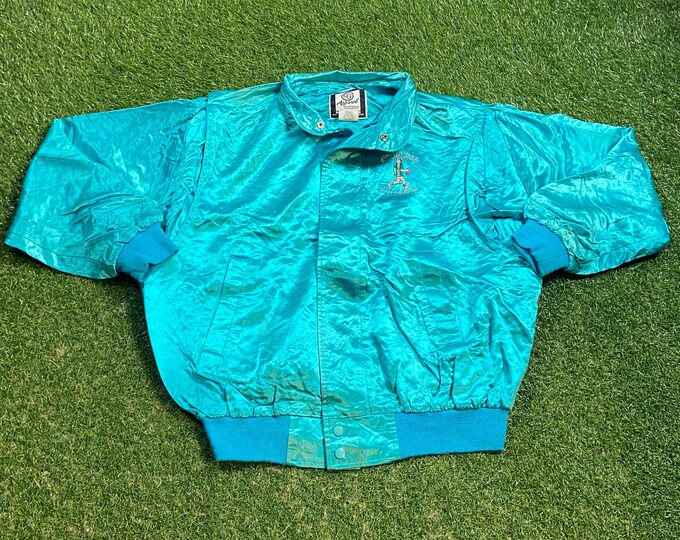 Vintage Enviro Tech International Bomber Jacket Made USA Size Large L Chemical Manufacturing Company Earth Resources 1990s 90s