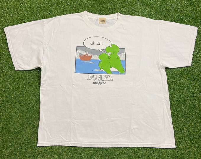Vintage T REX Cafe T Shirt Tee Size XXL 2XL Restaurant Aquarium Dinosaurs Planet Hollywood Downtown Disney 1990s 90s