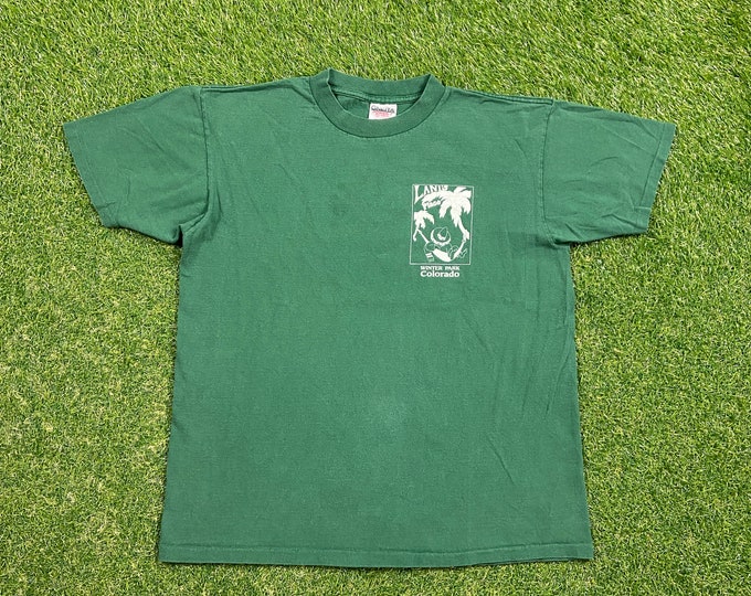 Vintage Lanis Place Bar Winter Park Colorado T Shirt Tee Onieta Made USA Size Large L Denver Boulder Margaritas