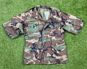 Vintage U.S. Army Camo Jacket Size Medium M Official Military Army Jacket Quality Warm Hunting Coat Hiking Jacket