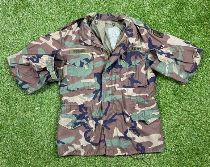Vintage U.S. Army Camo Jacket Size Medium M Official Military Army Jacket Quality Warm Hunting Coat Hiking Jacket