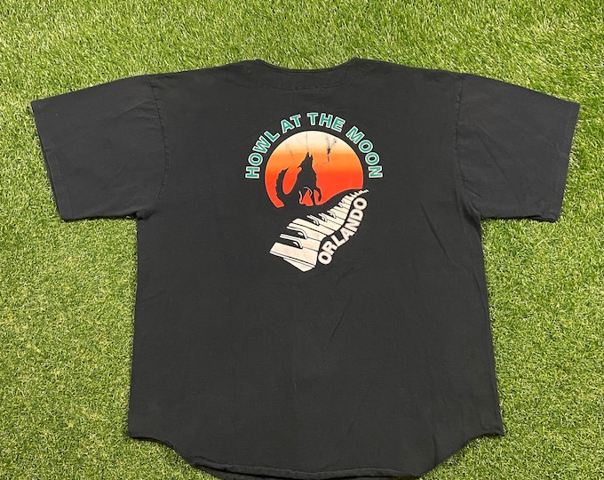 Vintage Howl at the Moon Orlando Baseball Jersey Shirt Badger Sportswear Made USA Size XXL 2XL Classic Live Music Bar Orlando Florida Piano