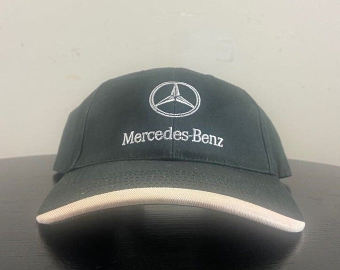 Vintage Mercedes Benz Strap Back Hat OSFA Classic Luxury Car 1990s 90s