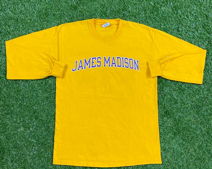 Vintage James Madison University Long Sleeve Shirt Champion Size Medium M Virginia College