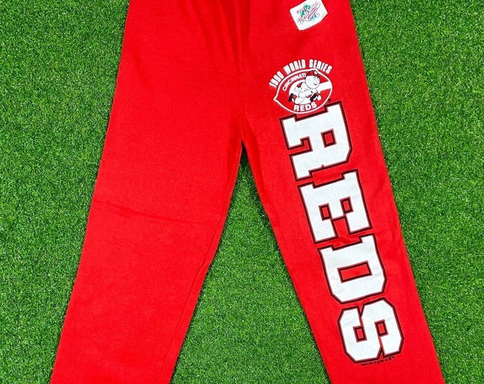 Vintage Cincinnati Reds 1990 World Champions Sweatpants Pants Trench Large Made USA MLB Ohio Cleveland 1990s World Series New With Tags 90s