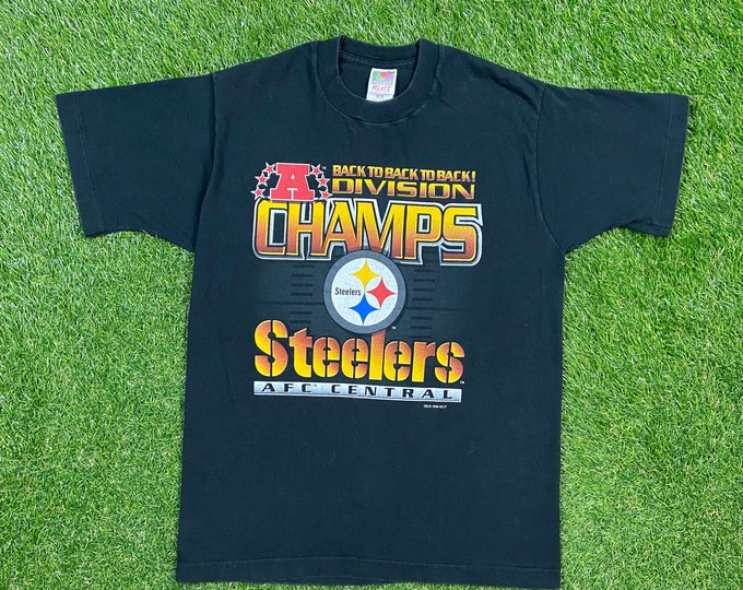 Vintage Pittsburgh Steelers T Shirt Tee Fruit of the Loom Made USA Size Medium M NFL Football Pennsylvania 1990s 90s