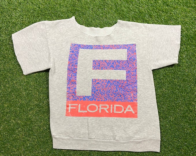Vintage Gators University of Florida Crewneck Sweatshirt Size Medium M Swamp UF Orange Blue Alligator Gainesville Pull Over 1990s 90s